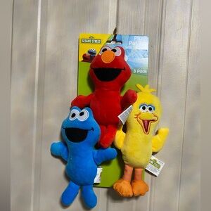 Brand New Sesame Street Elmo Plush  & Friends Pet Toy With Squeaker 7”